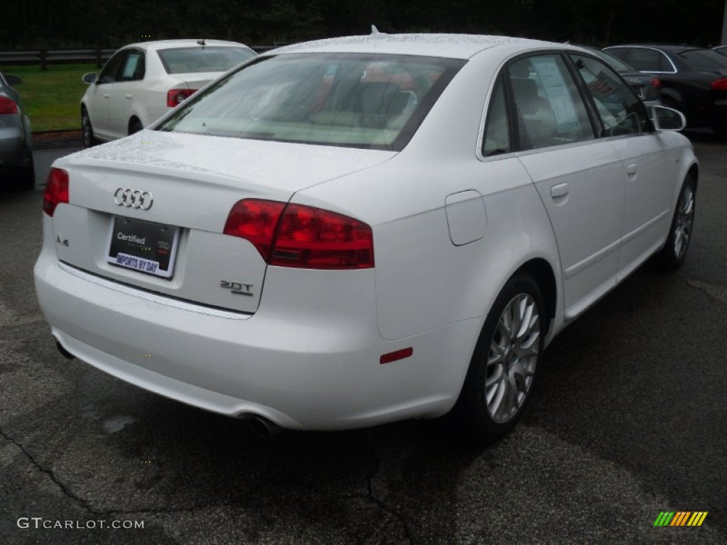 2008 A4 2.0T quattro S-Line Sedan - Ibis White / Beige photo #4