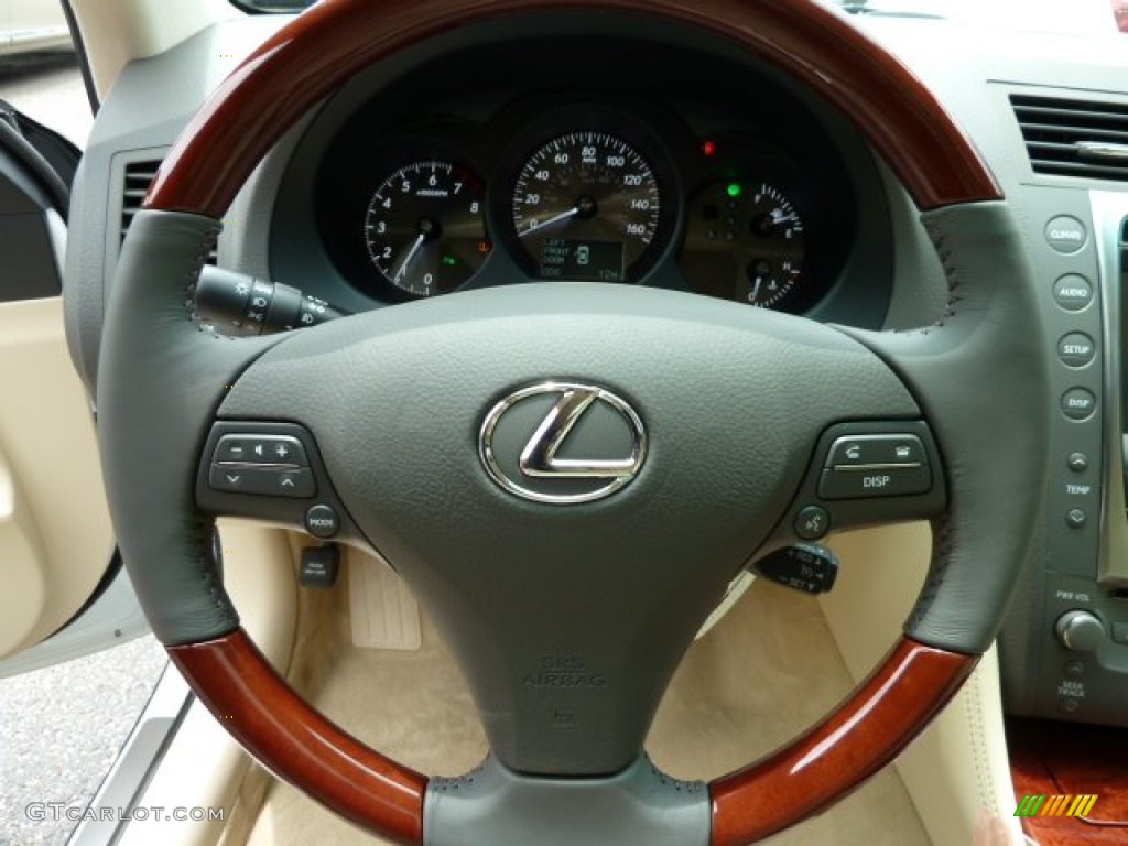 2011 Lexus GS 350 AWD Parchment/Birds Eye Maple Steering Wheel Photo #52143682