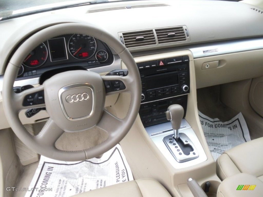 2008 A4 2.0T quattro S-Line Sedan - Ibis White / Beige photo #7