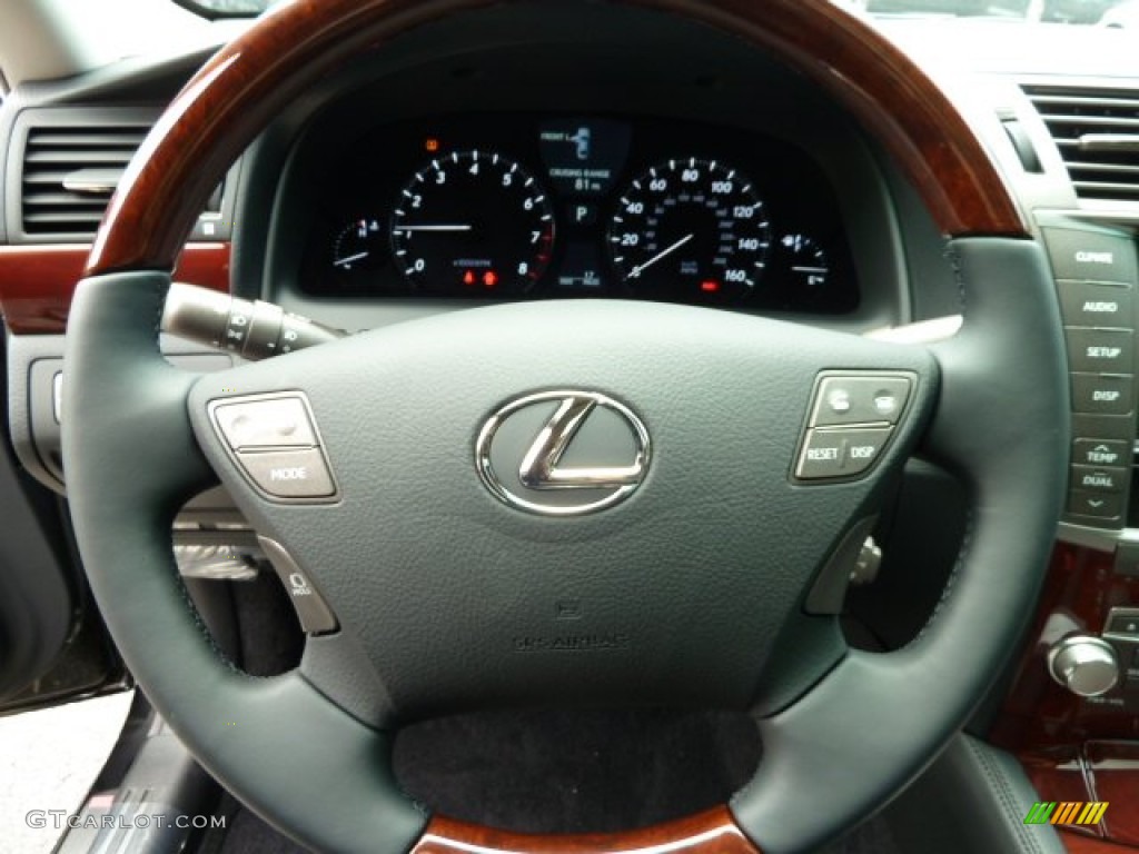 2011 Lexus LS 460 AWD Black Steering Wheel Photo #52144057