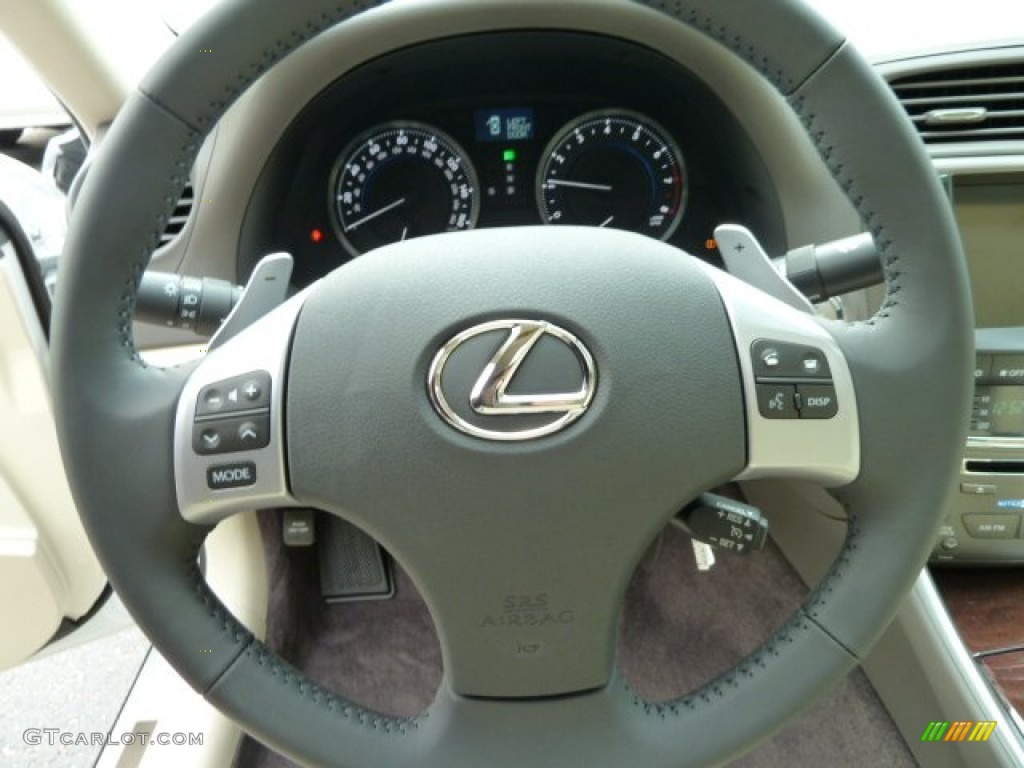 2011 Lexus IS 250 AWD Ecru Steering Wheel Photo #52144834