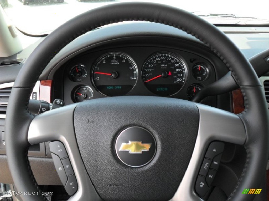 2011 Chevrolet Avalanche LT Ebony Steering Wheel Photo #52148344