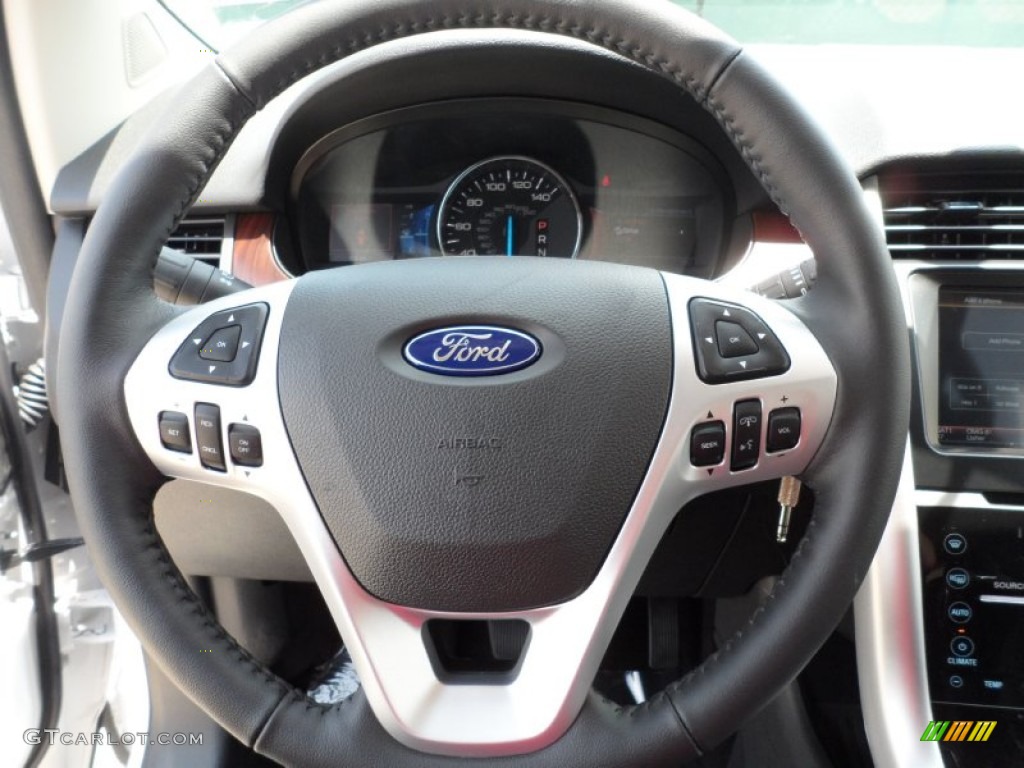2011 Ford Edge Limited Charcoal Black Steering Wheel Photo #52151436