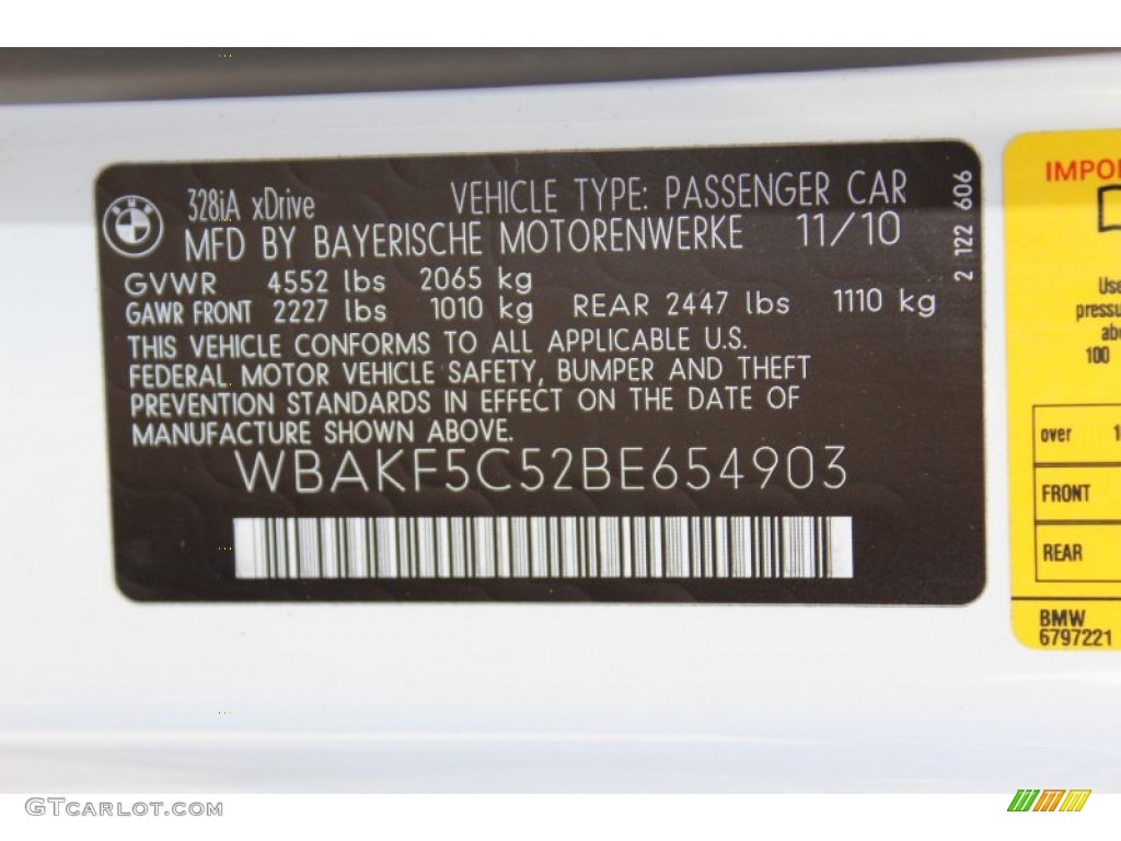 2011 BMW 3 Series 328i xDrive Coupe Info Tag Photo #52151952