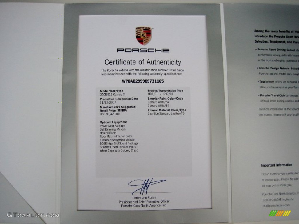 2008 Porsche 911 Carrera S Coupe Books/Manuals Photo #52152864