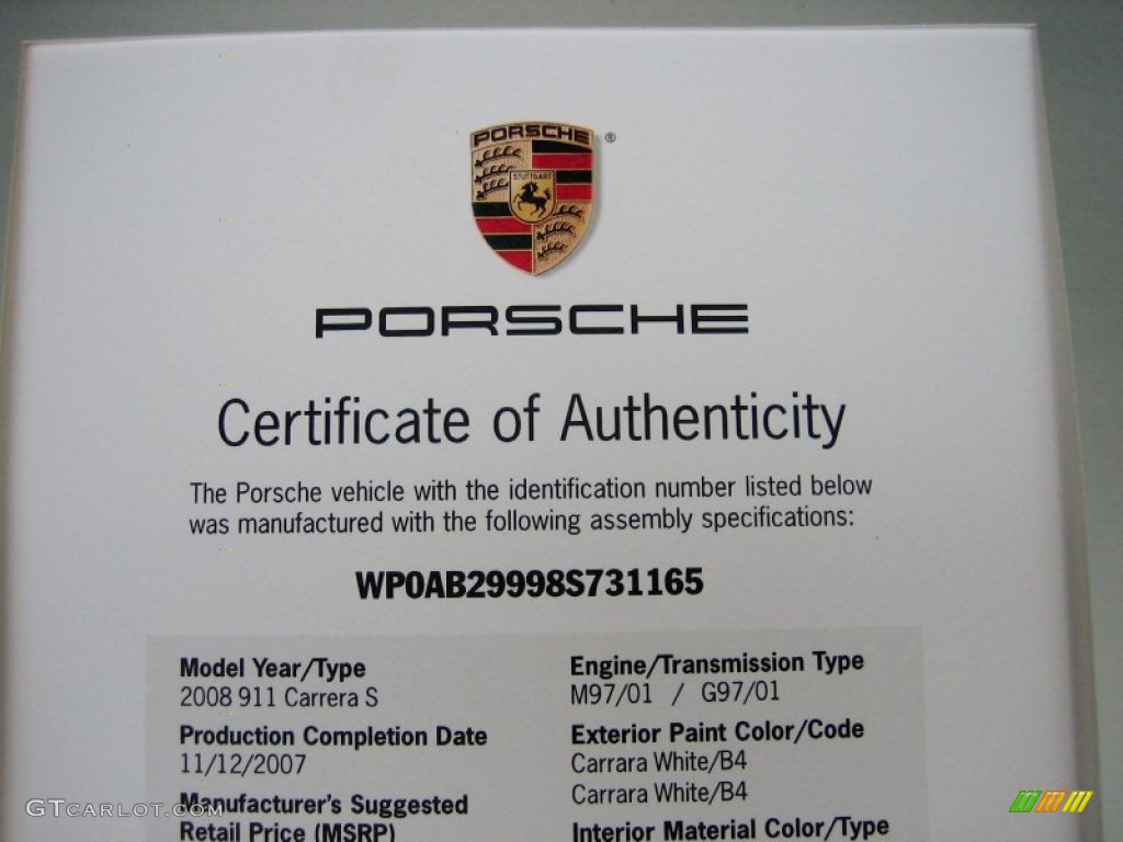 2008 Porsche 911 Carrera S Coupe Books/Manuals Photo #52152879