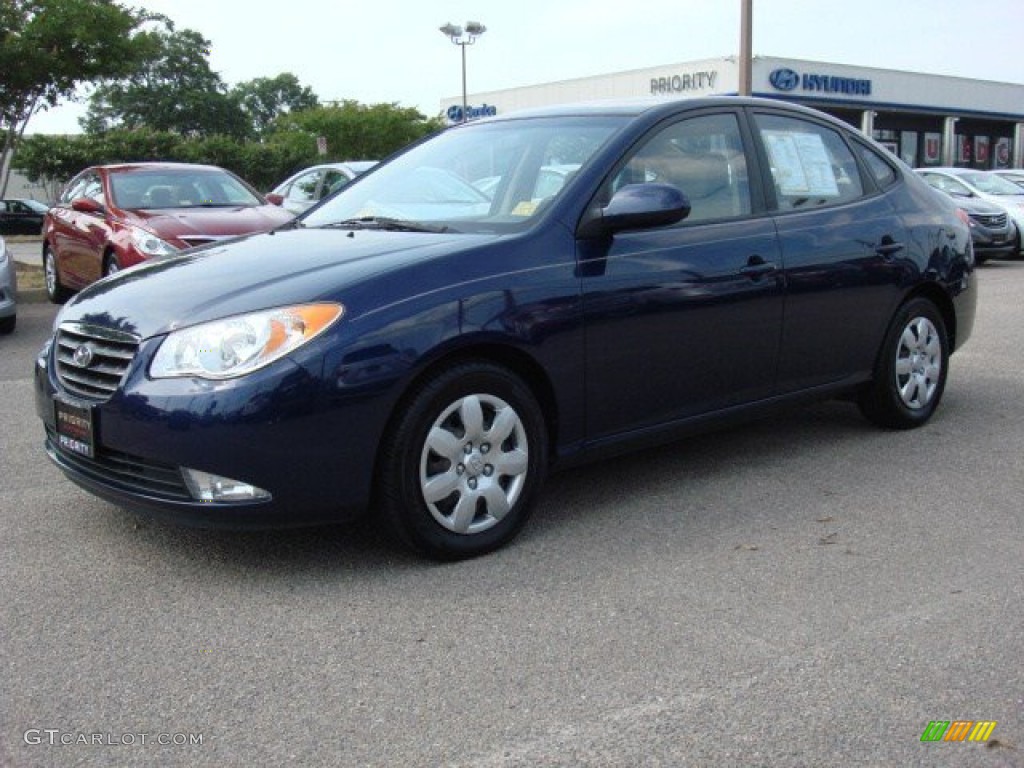 2007 Elantra GLS Sedan - Regatta Blue / Beige photo #2