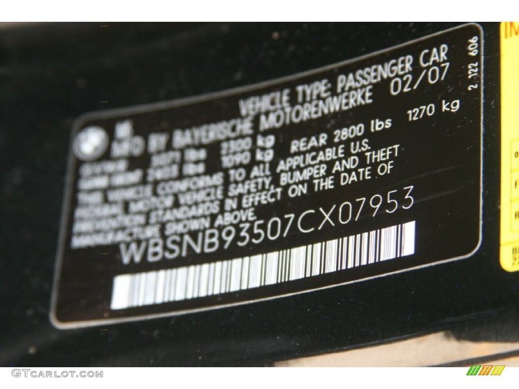 2007 BMW M5 Sedan Info Tag Photo #52156221
