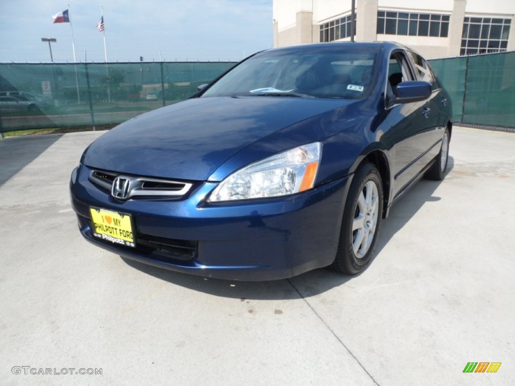 2005 Accord EX-L V6 Sedan - Eternal Blue Pearl / Gray photo #7