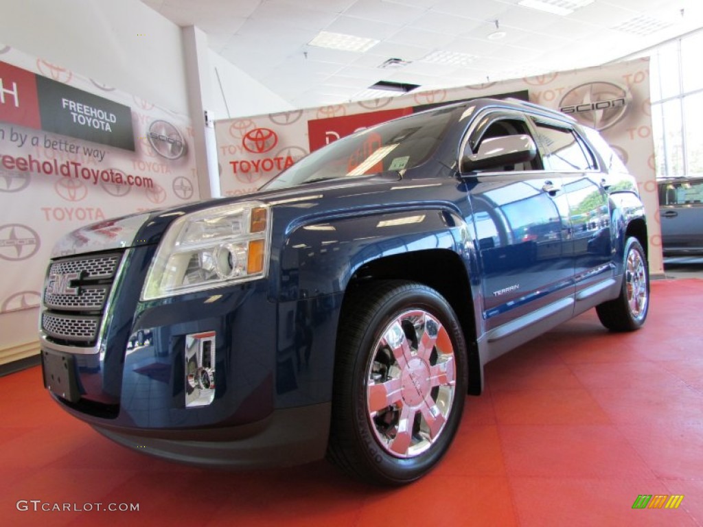 2010 Terrain SLT AWD - Atlantic Blue Metallic / Light Titanium photo #1