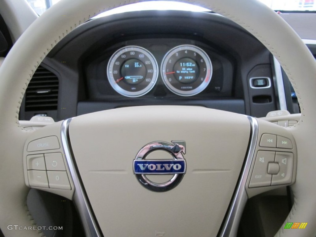 2012 Volvo XC60 3.2 Sandstone Steering Wheel Photo #52161217