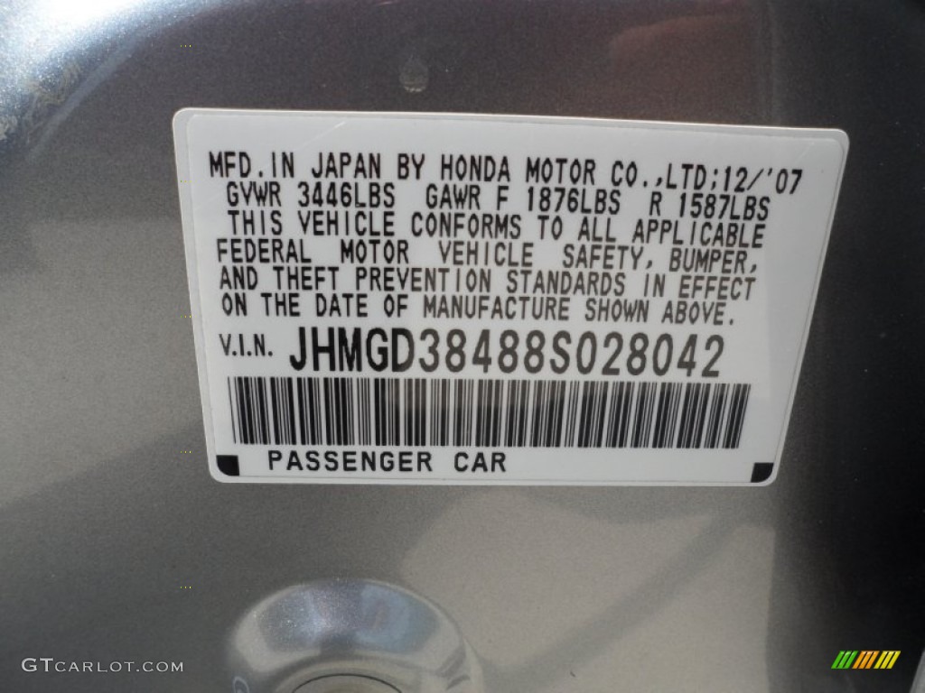 2008 Fit Hatchback - Storm Silver Metallic / Black/Grey photo #58