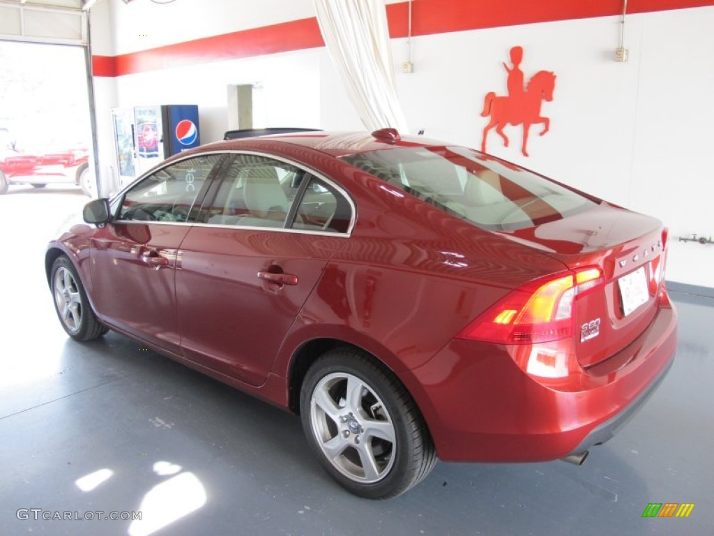 2012 S60 T5 - Flamenco Red Metallic / Soft Beige photo #2