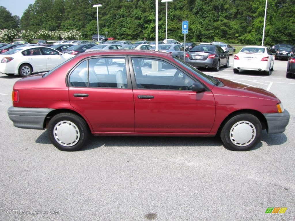 1994 Tercel DX Sedan - Super Red / Black photo #6