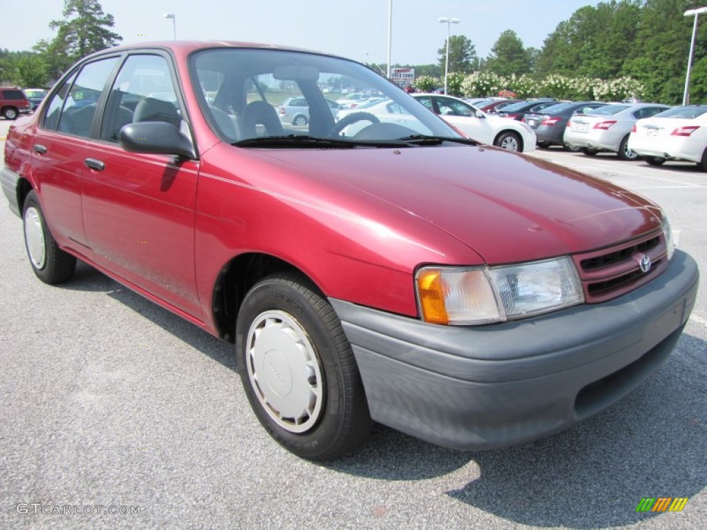 1994 Tercel DX Sedan - Super Red / Black photo #7