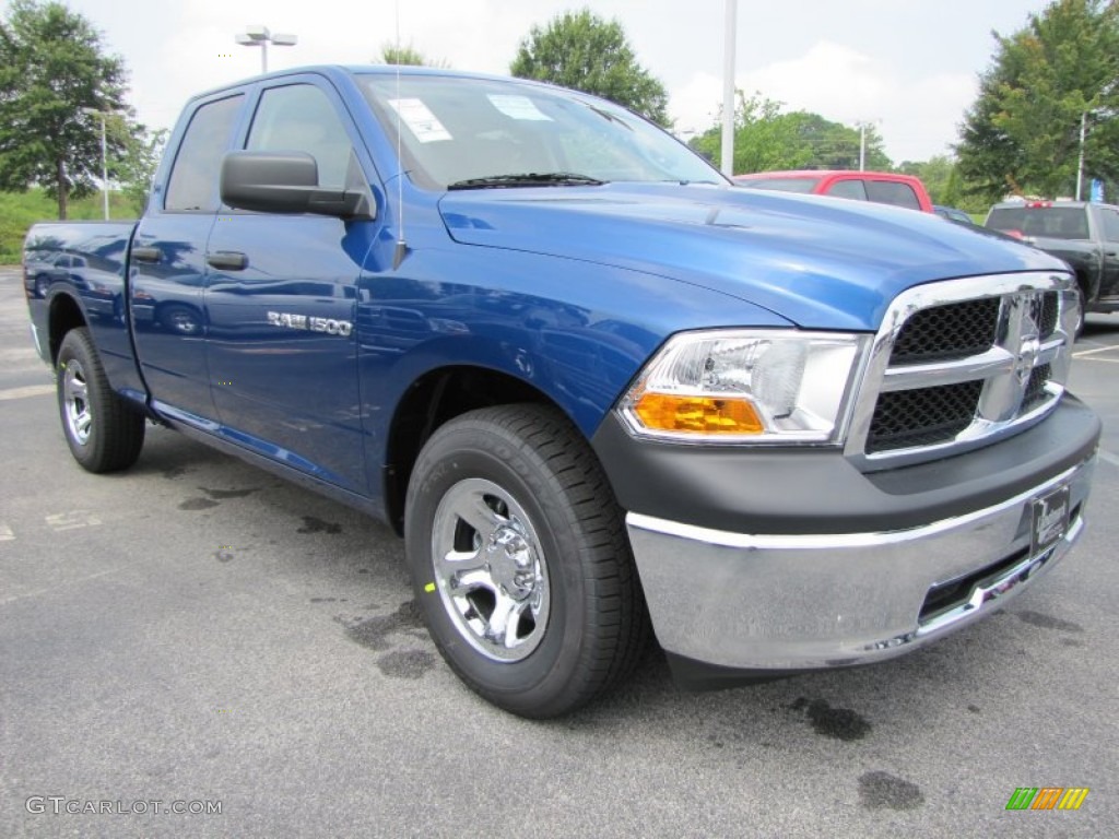 2011 Ram 1500 ST Quad Cab - Deep Water Blue Pearl / Dark Slate Gray/Medium Graystone photo #4