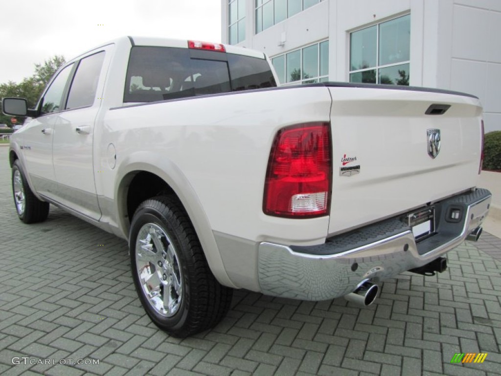 2009 Ram 1500 Laramie Crew Cab - Stone White / Light Pebble Beige/Bark Brown photo #3