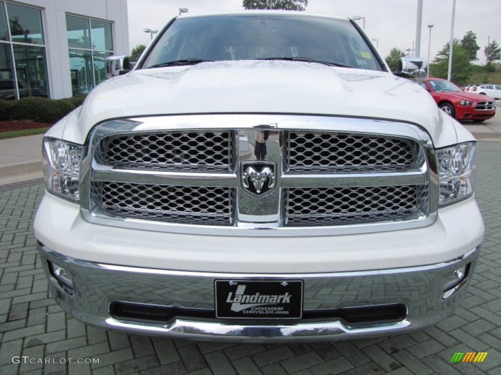 2009 Ram 1500 Laramie Crew Cab - Stone White / Light Pebble Beige/Bark Brown photo #8