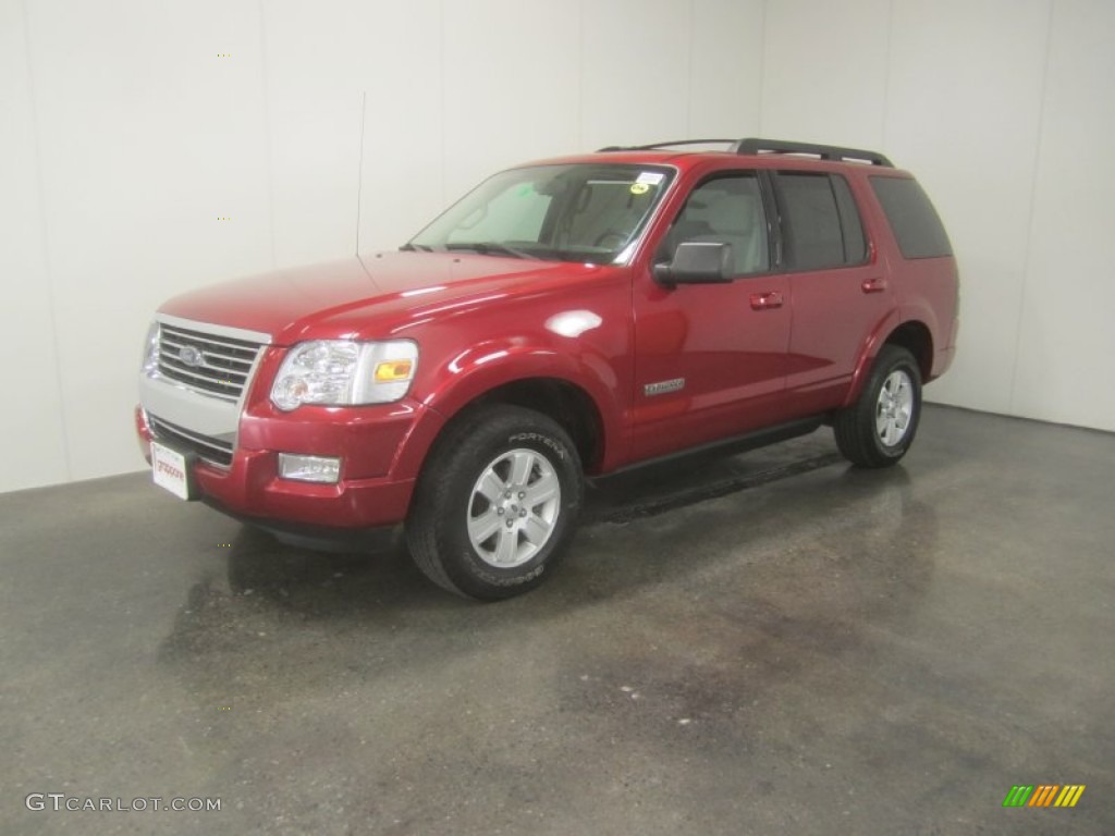 2008 Explorer XLT 4x4 - Redfire Metallic / Black/Stone photo #1