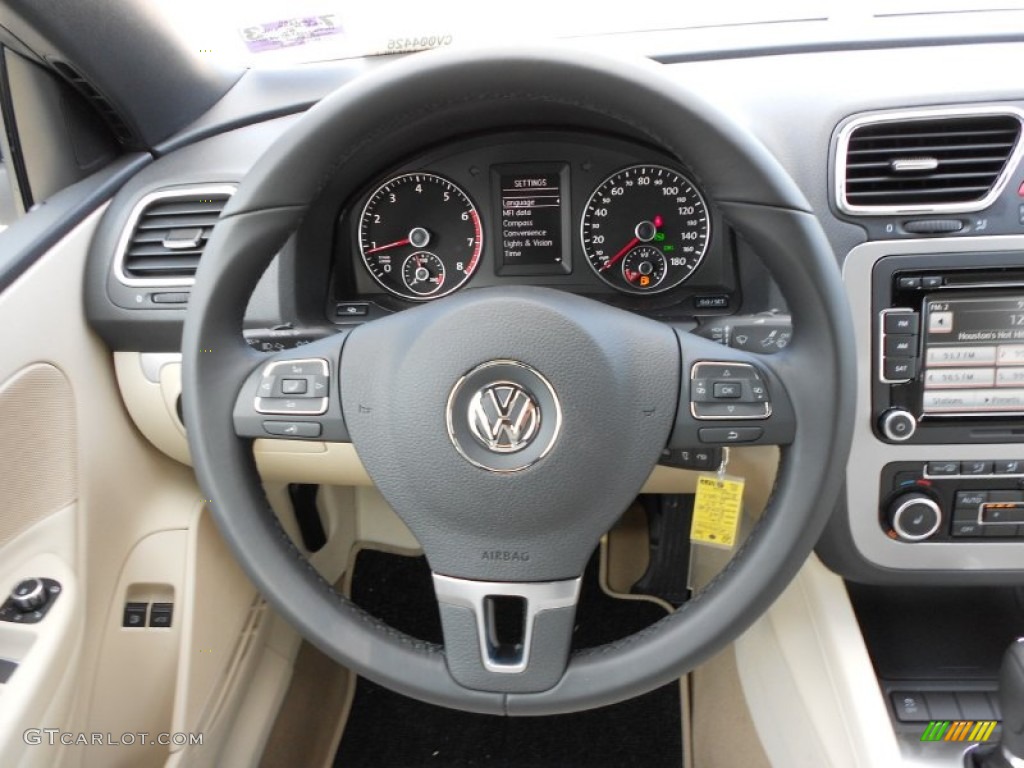 2012 Volkswagen Eos Komfort Cornsilk Beige Steering Wheel Photo #52178845