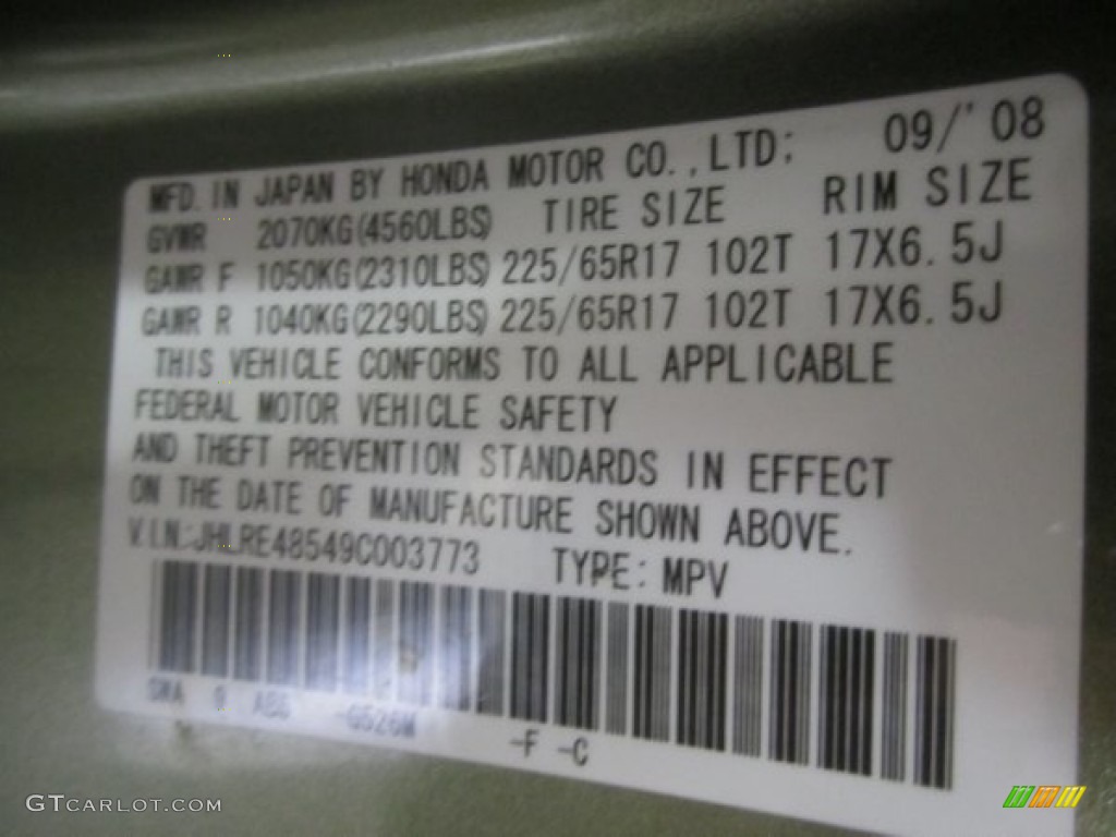 2009 CR-V EX 4WD - Green Tea Metallic / Ivory photo #8