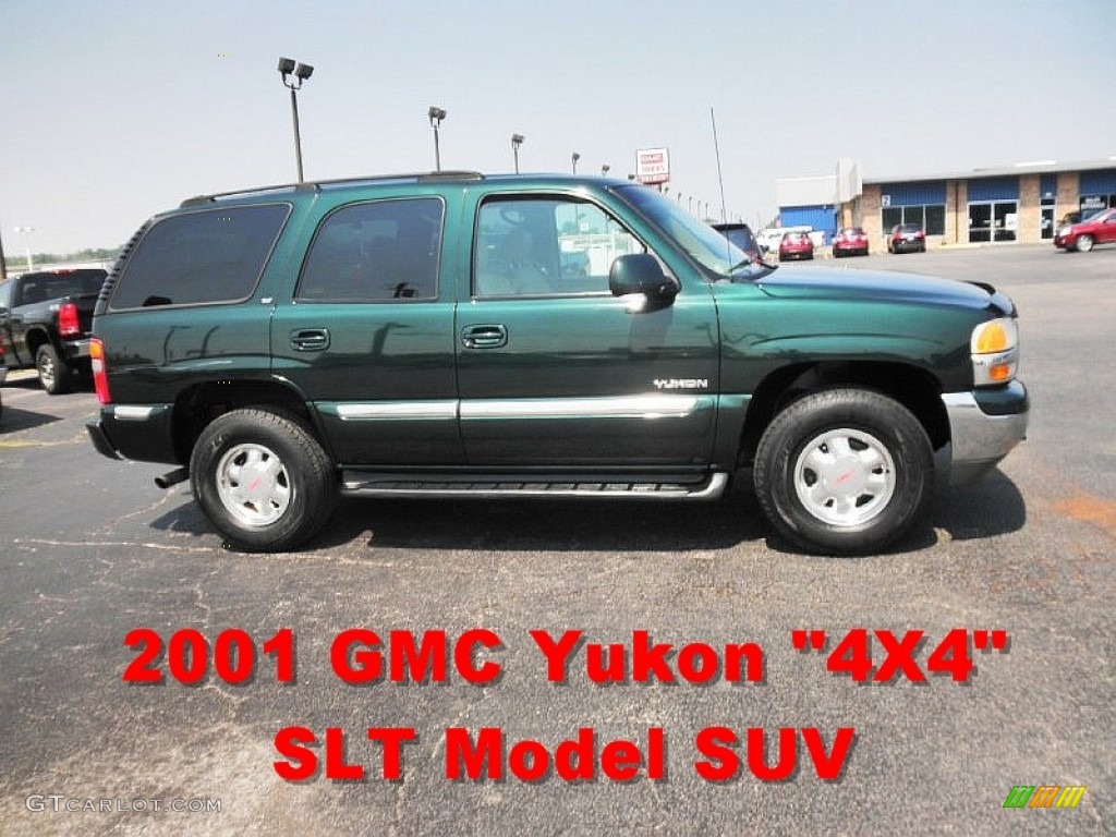 2001 Yukon SLT 4x4 - Polo Green Metallic / Neutral Tan/Shale photo #1