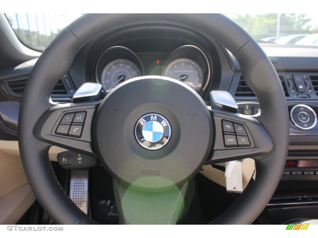 2011 BMW Z4 sDrive35is Roadster Beige Steering Wheel Photo #52182946