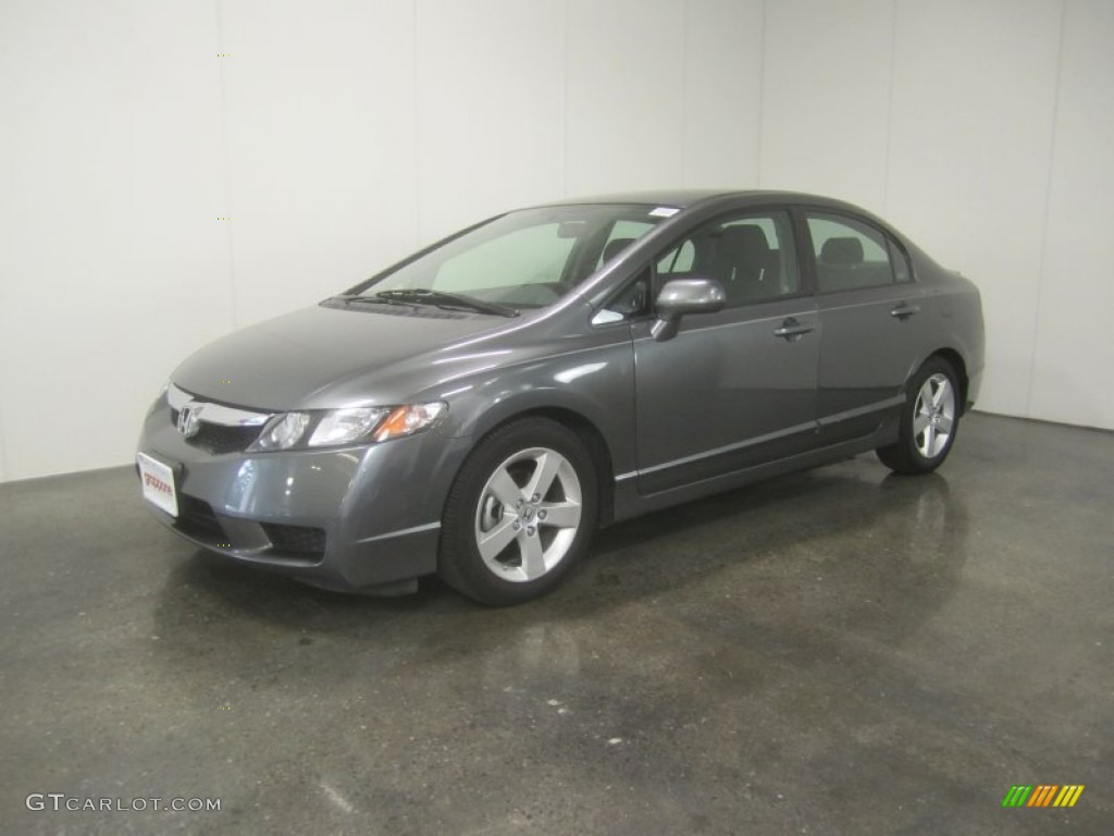 2009 Civic LX-S Sedan - Polished Metal Metallic / Black photo #1