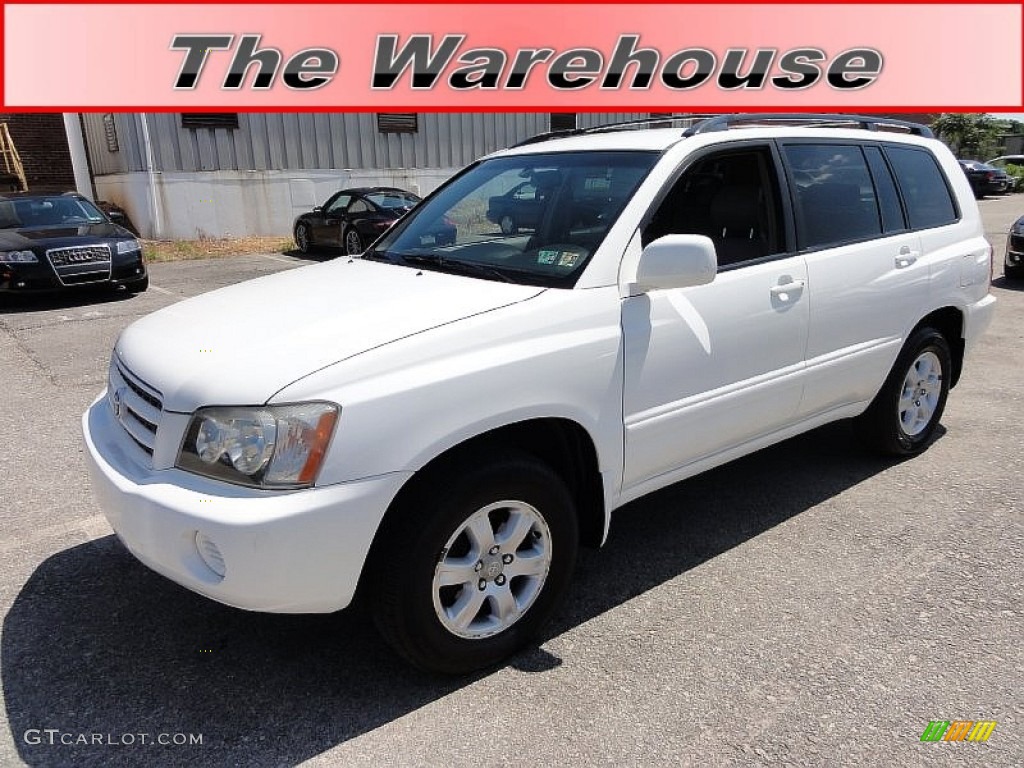 2002 Highlander V6 4WD - Super White / Ivory photo #1