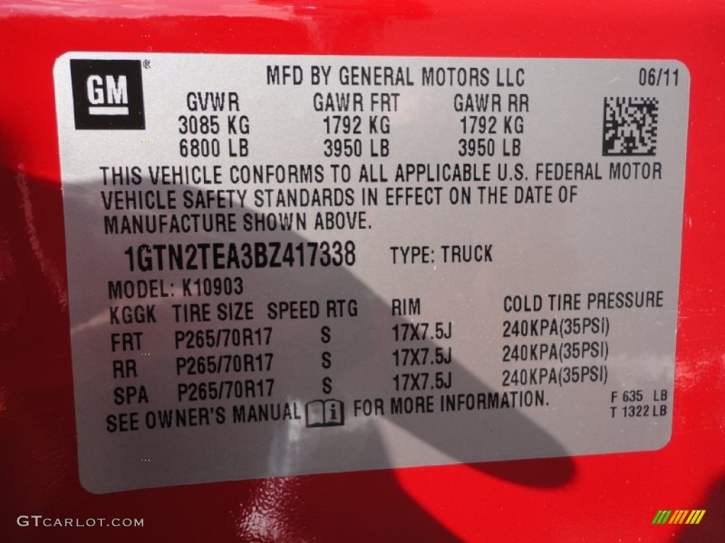 2011 Sierra 1500 Regular Cab 4x4 - Fire Red / Dark Titanium photo #20