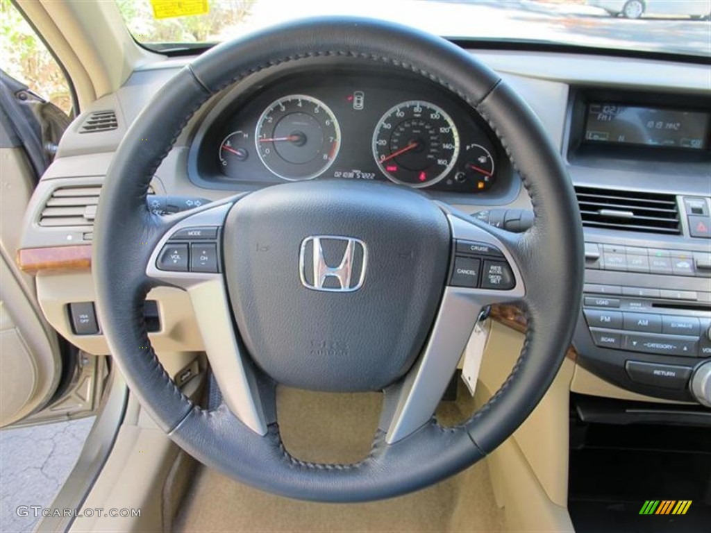 2009 Honda Accord EX-L Sedan Ivory Steering Wheel Photo #52189744