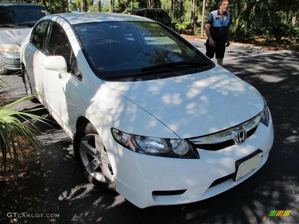 2009 Civic LX-S Sedan - Taffeta White / Black photo #1