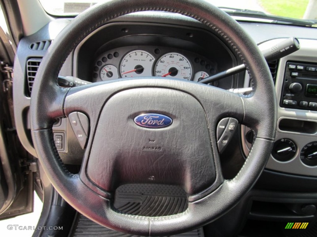 2004 Ford Escape Limited 4WD Ebony Black Steering Wheel Photo #52190773