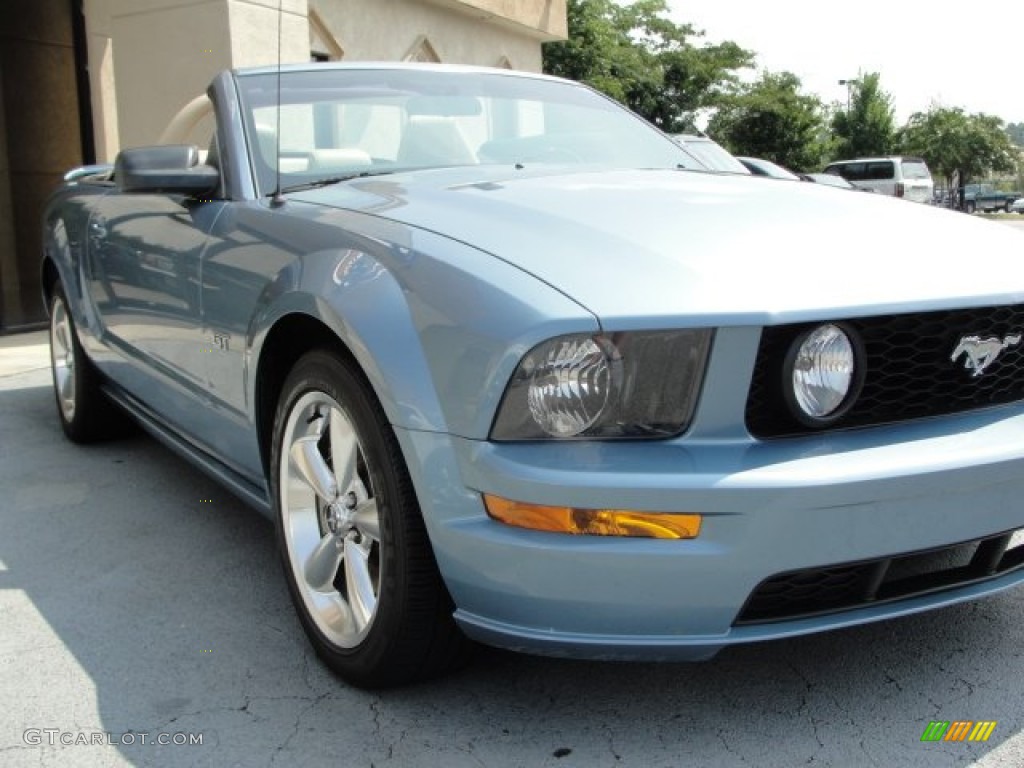 2007 Mustang GT Premium Convertible - Windveil Blue Metallic / Medium Parchment photo #3