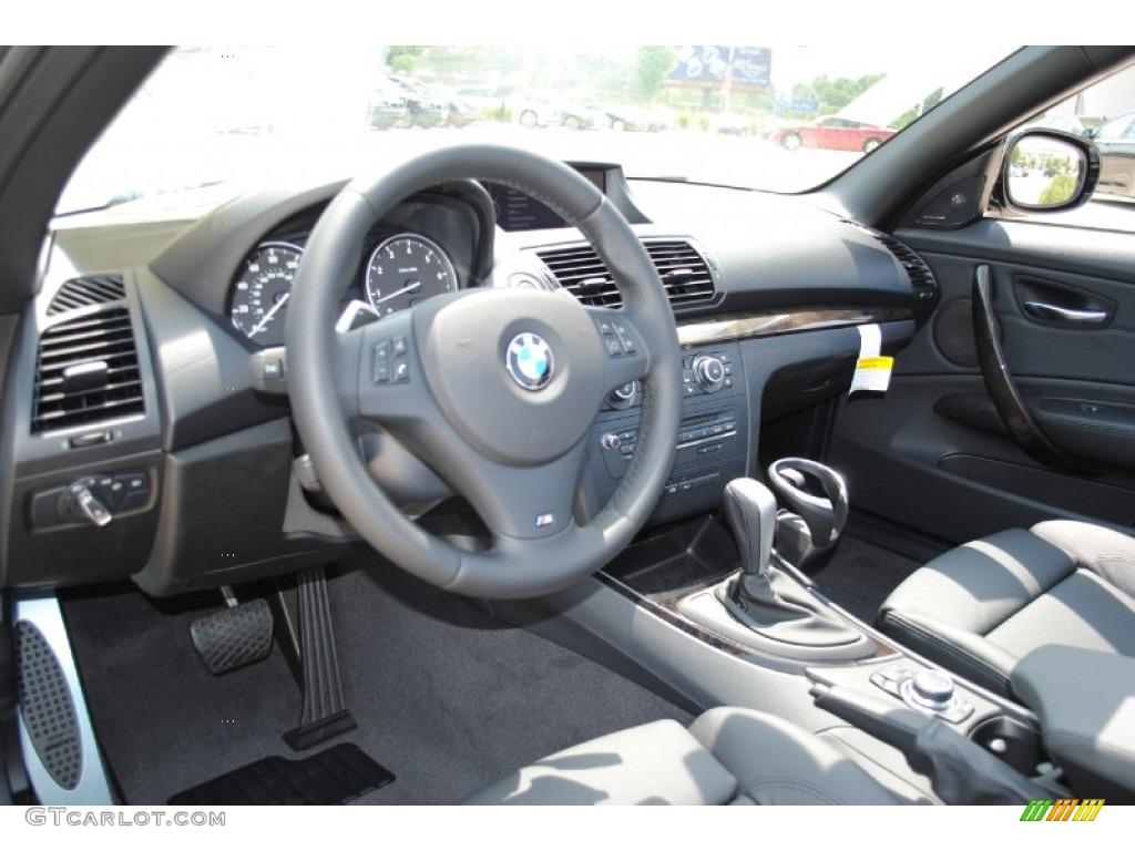 2012 BMW 1 Series 128i Convertible Black Dashboard Photo #52194490