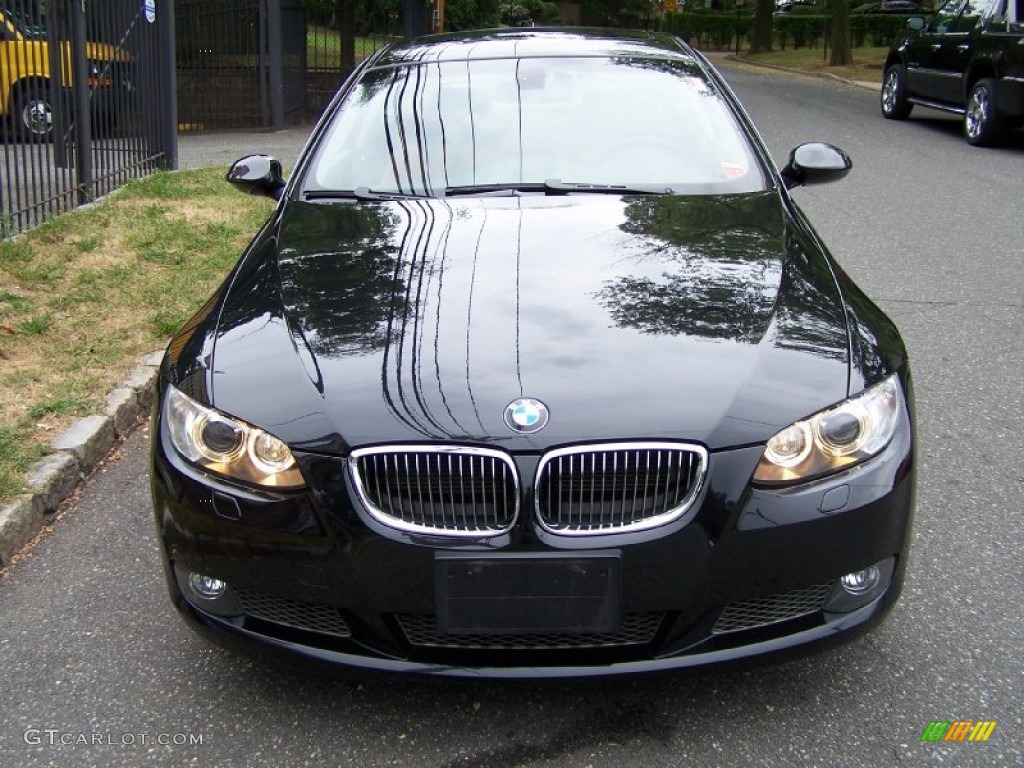 2008 3 Series 335xi Coupe - Jet Black / Saddle Brown/Black photo #2