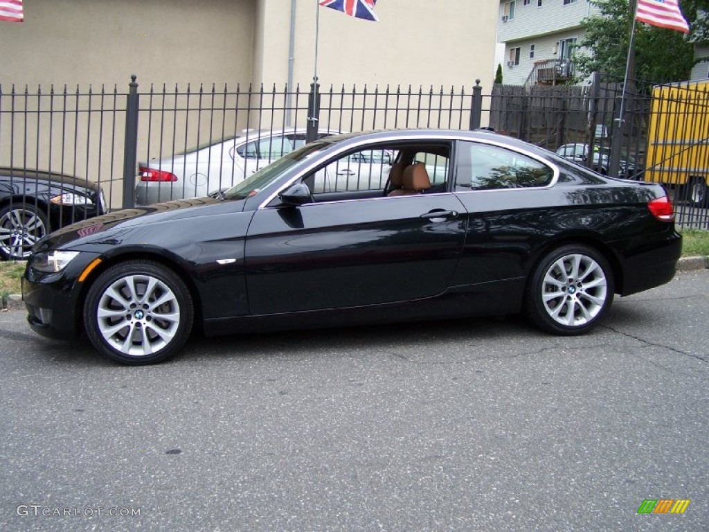 2008 3 Series 335xi Coupe - Jet Black / Saddle Brown/Black photo #3