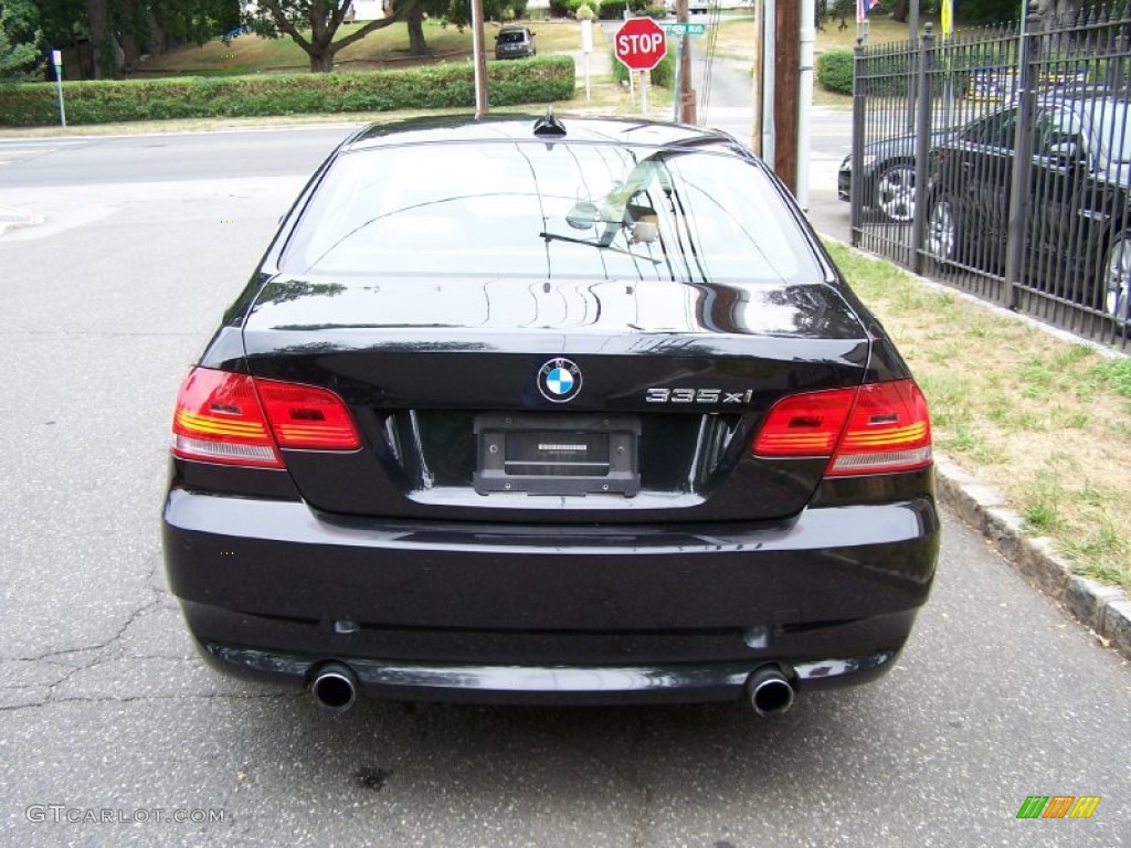 2008 3 Series 335xi Coupe - Jet Black / Saddle Brown/Black photo #5