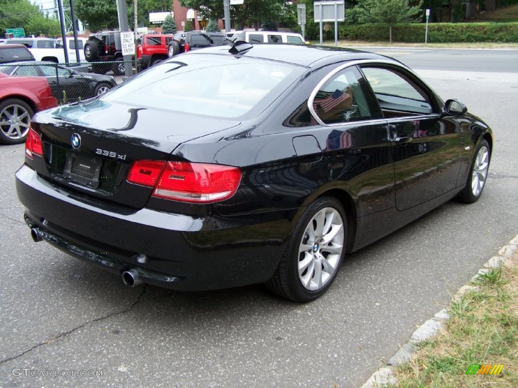 2008 3 Series 335xi Coupe - Jet Black / Saddle Brown/Black photo #6