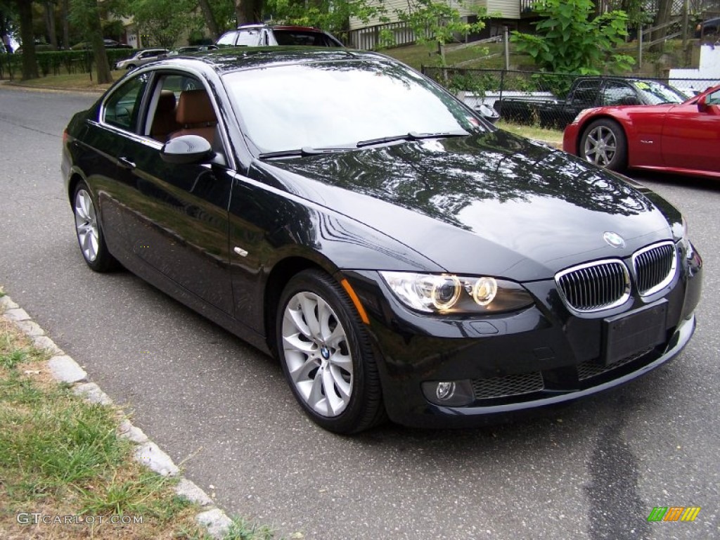 2008 3 Series 335xi Coupe - Jet Black / Saddle Brown/Black photo #7