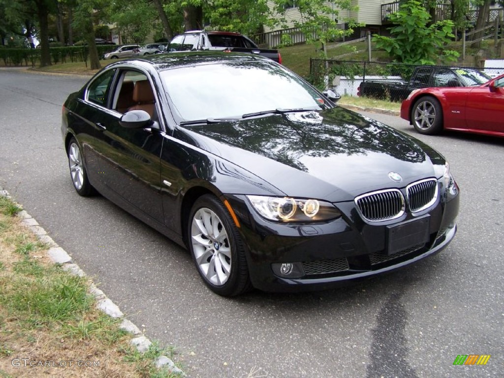 2008 3 Series 335xi Coupe - Jet Black / Saddle Brown/Black photo #8