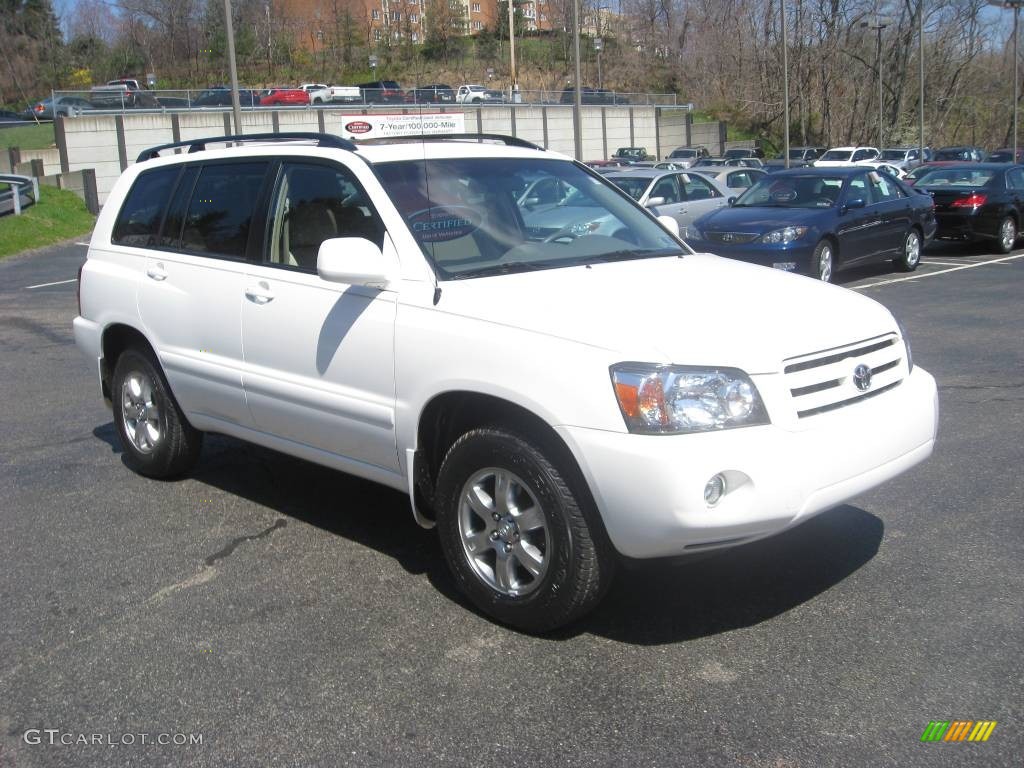 2004 Highlander V6 4WD - Super White / Ivory photo #6