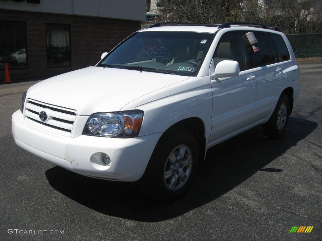 2004 Highlander V6 4WD - Super White / Ivory photo #8