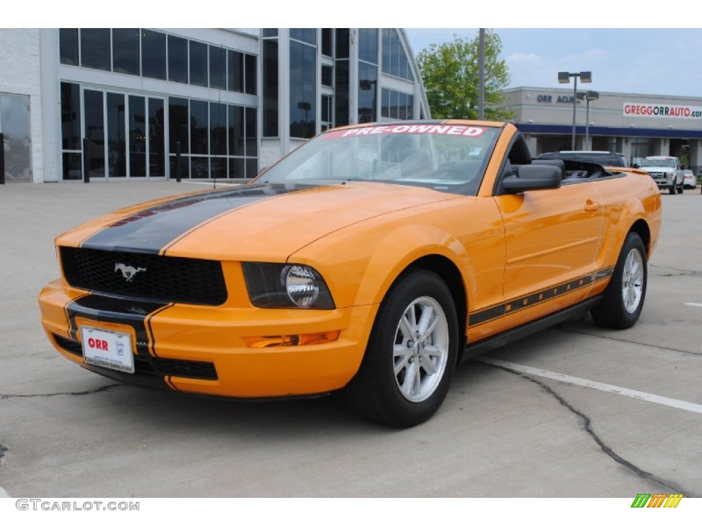 2007 Mustang V6 Premium Convertible - Grabber Orange / Dark Charcoal photo #1