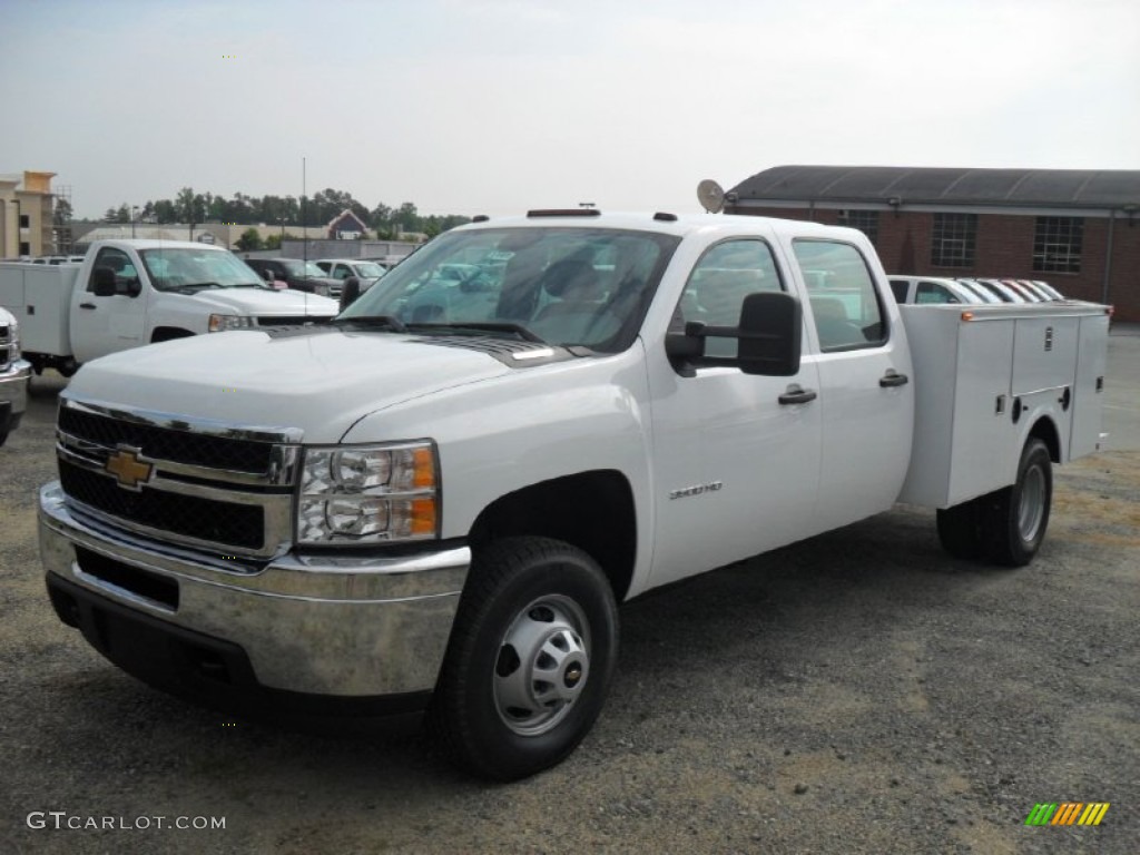 Summit White 2011 Chevrolet Silverado 3500HD Crew Cab 4x4 Chassis Commercial Exterior Photo #52197775