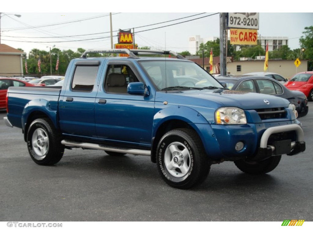 Electric Blue Metallic 2002 Nissan Frontier SE Crew Cab Exterior Photo #52198396