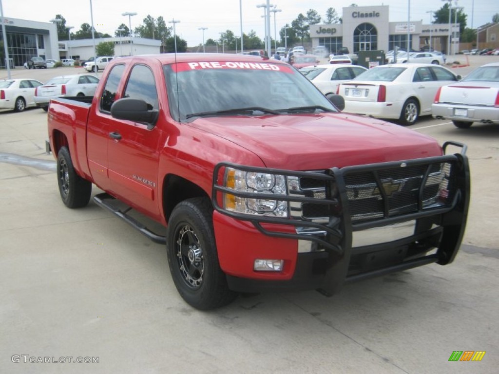 2008 Silverado 1500 Z71 Extended Cab 4x4 - Victory Red / Light Titanium/Ebony Accents photo #7