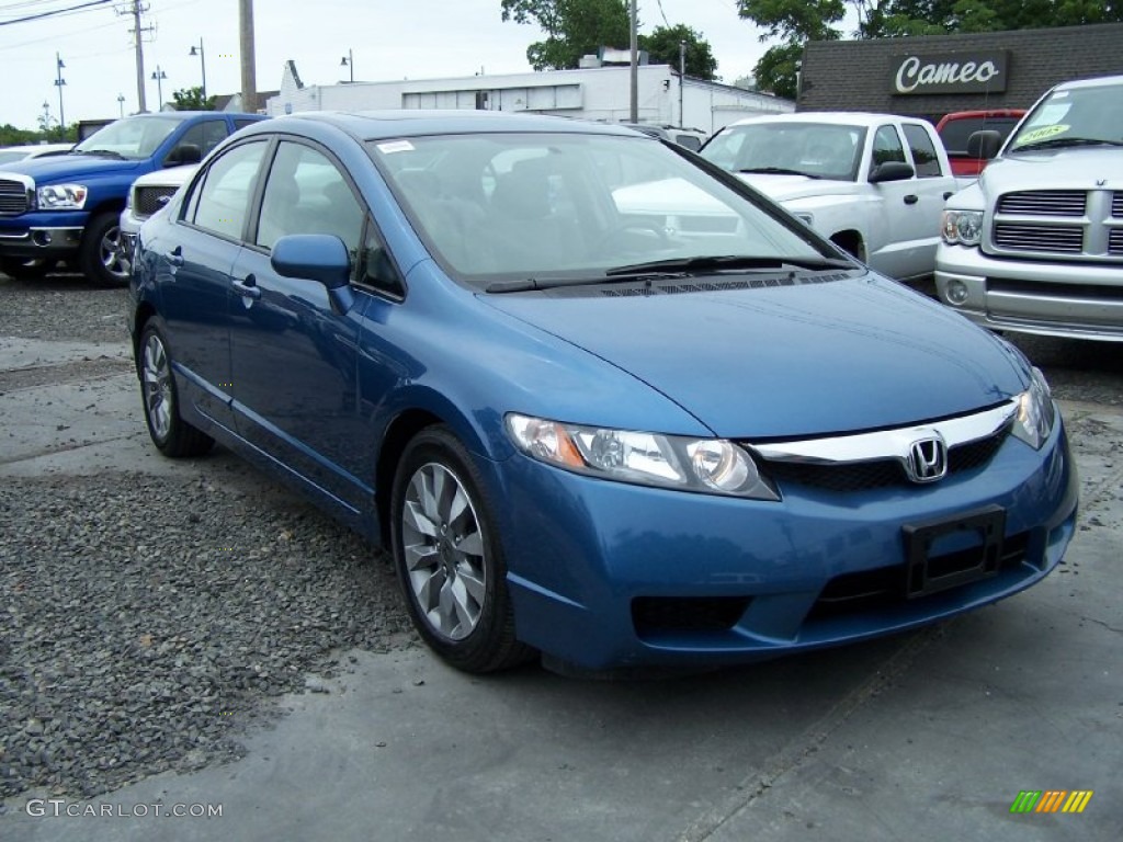 2009 Civic EX Sedan - Atomic Blue Metallic / Gray photo #3