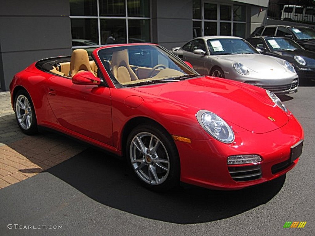 2009 911 Carrera 4 Cabriolet - Guards Red / Sand Beige photo #1
