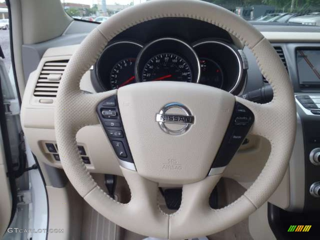 2011 Nissan Murano CrossCabriolet AWD CC Cashmere Steering Wheel Photo #52202815